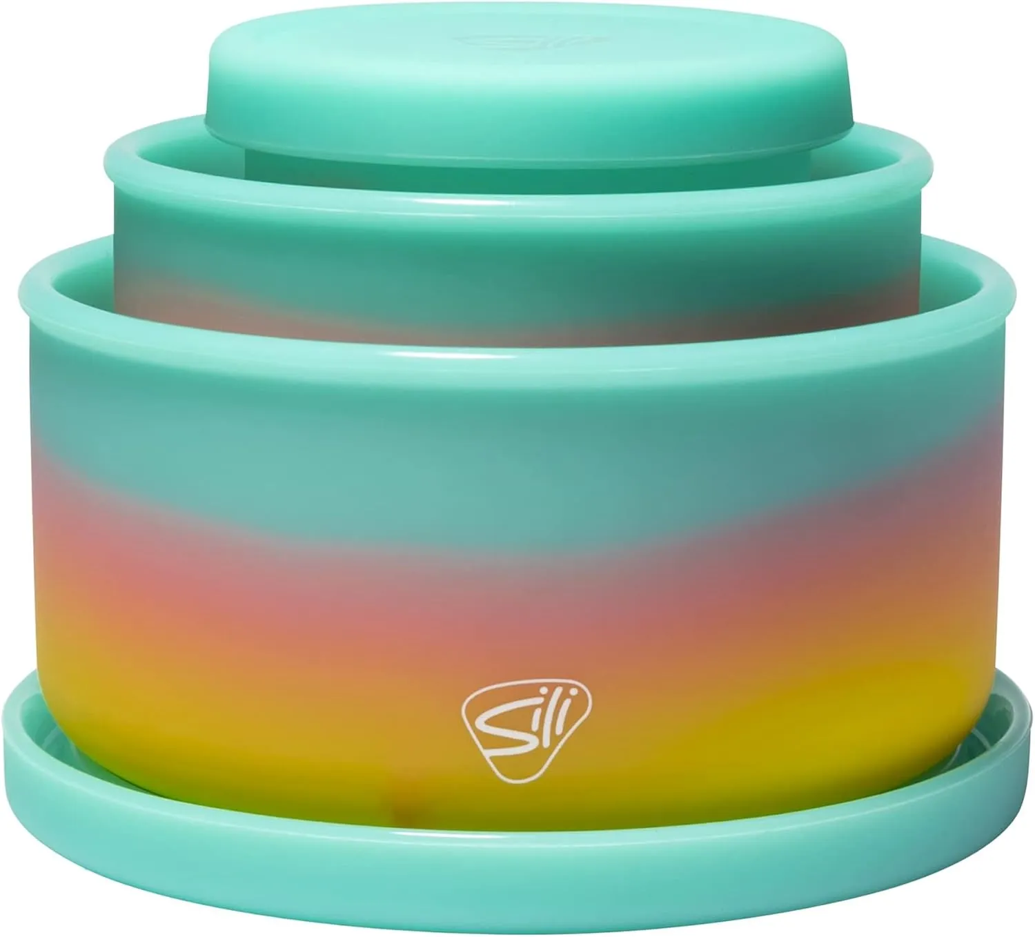 Silipint: Silicone Lidded Bowls: Set of 3: Aurora - 10, 20 & 30oz - Flexible, Unbreakable, Sustainable, Storage, Seasonal Color