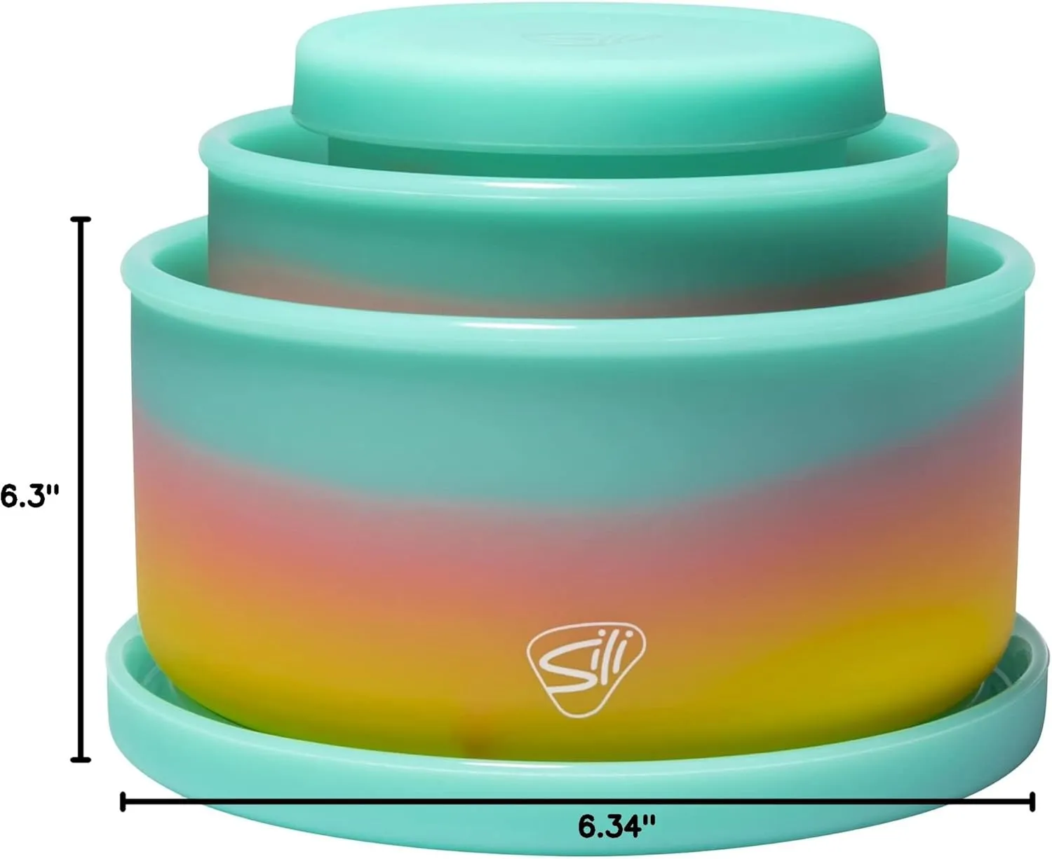 Silipint: Silicone Lidded Bowls: Set of 3: Aurora - 10, 20 & 30oz - Flexible, Unbreakable, Sustainable, Storage, Seasonal Color