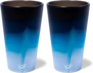 Silipint: Silicone Pint Glasses: 2 Pack Moon Beam - 16oz Unbreakable Cups, Flexible, Sustainable, Hot/Cold, Non-Slip Easy Grip