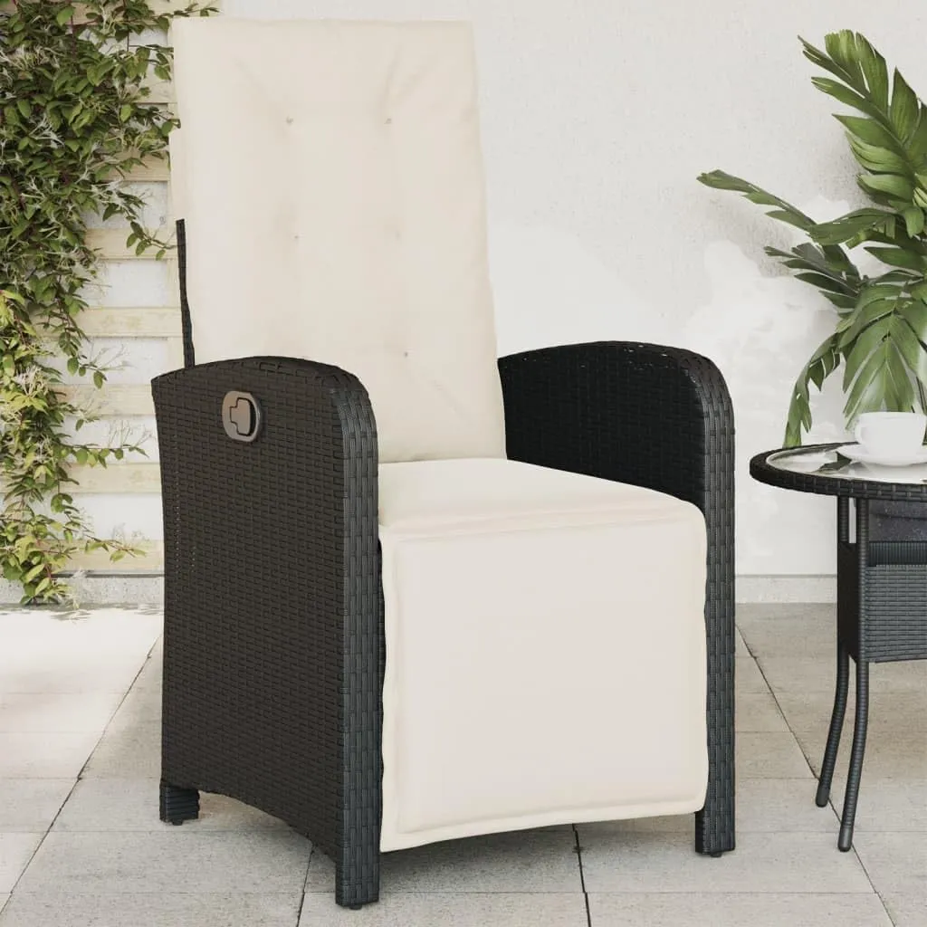 Sillas De Patio Beach Chair Lawn Chairs Dining Room Chairs - Reclining Patio Chairs 2 pcs with Footrest Black Poly Rattan for Garden Beaches Outside Terrace