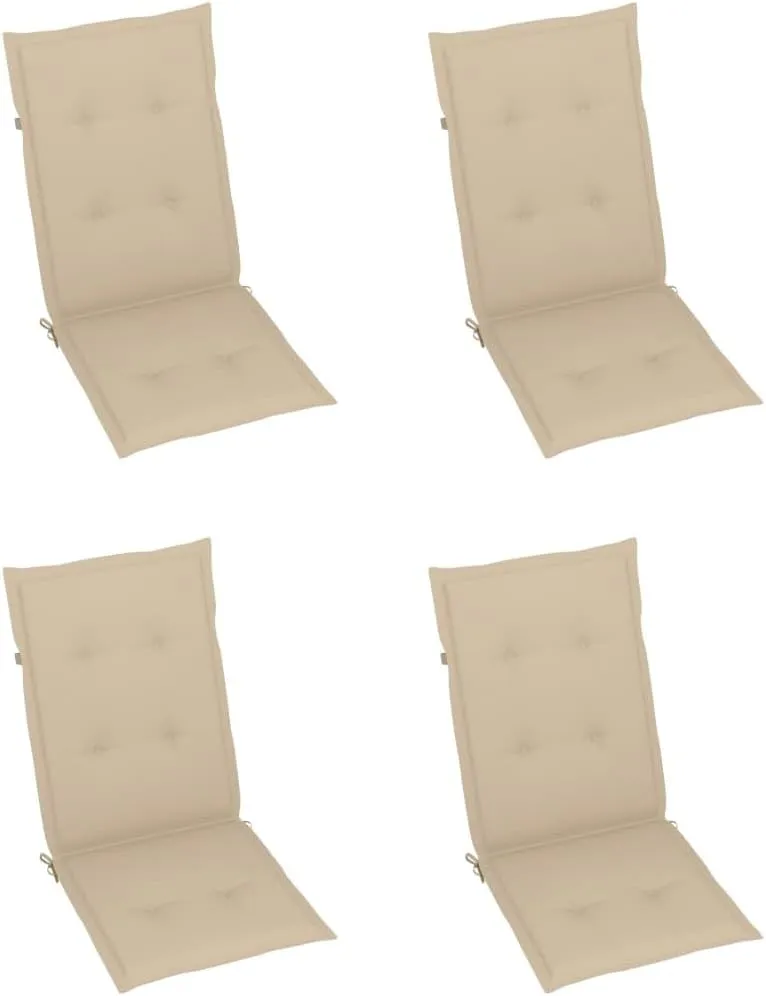 Sillas De Patio Camping Chair Kitchen Chairs Dining Room Chairs - Patio Reclining Chairs 4 pcs with Cushions Solid Acacia Wood for Beaches Garden Park Outside