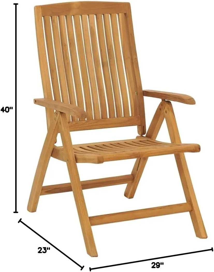 Sillas De Patio Camping Chair Lawn Chairs Outdoor Patio Chairs - Reclining Patio Chairs with Cushions 6 pcs Solid Wood Teak for Park Campsites Garden Beaches