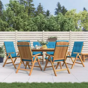 Sillas De Patio Camping Chair Lawn Chairs Outdoor Patio Chairs - Reclining Patio Chairs with Cushions 6 pcs Solid Wood Teak for Park Campsites Garden Beaches