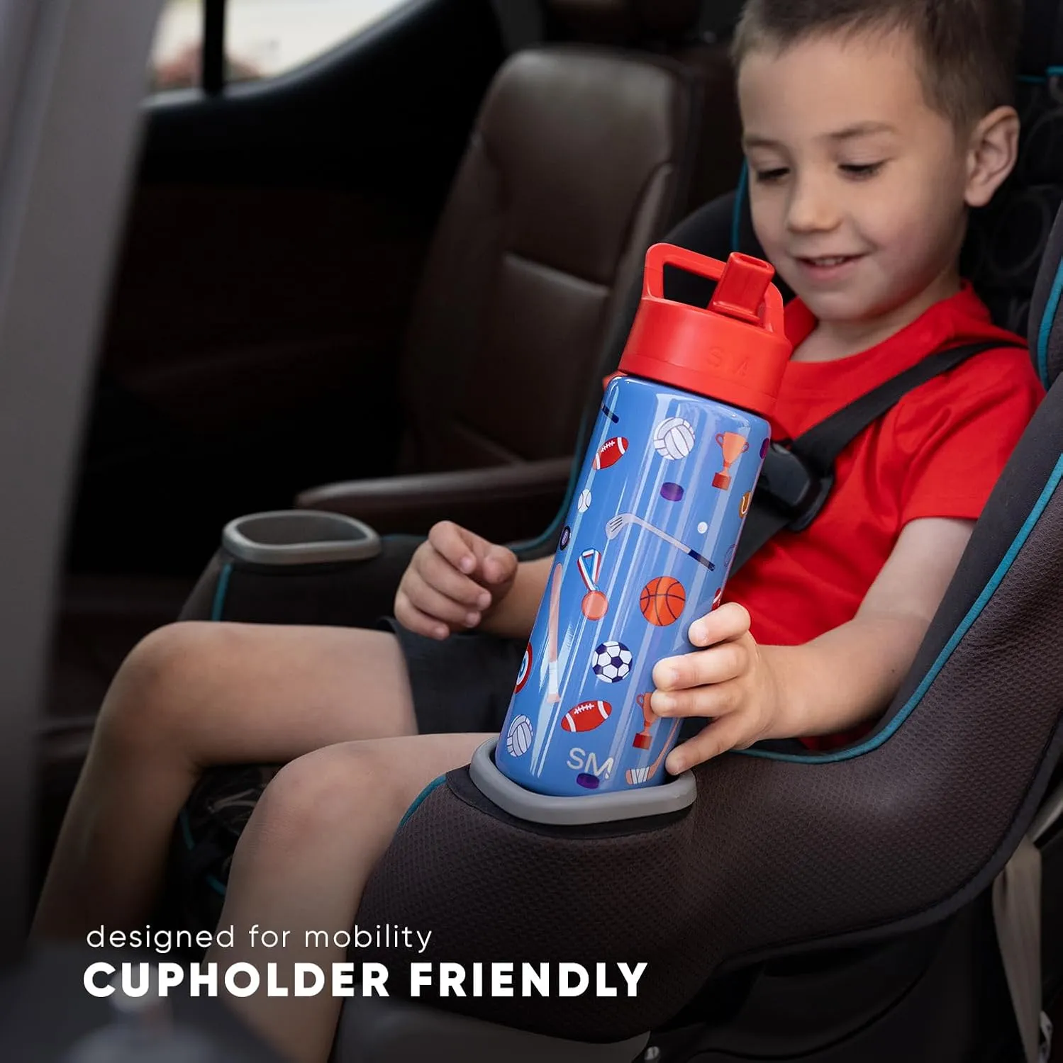 Simple Modern Kids Summit Water Bottle with Straw Lid | 14oz Stainless Steel Cup Insulated Tumbler for Toddlers, School | Wheels Up