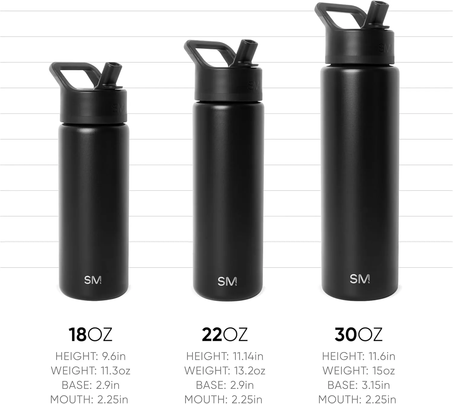 Simple Modern Water Bottle with Straw Lid | Vacuum Insulated Stainless Steel Metal Thermos | Reusable Leak Proof BPA-Free Flask for Sports Gym | Summit Collection | 30oz, Buttercup