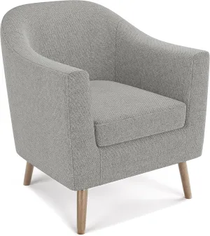 SIMPLIHOME Thorne 31 Inch Wide Contemporary Accent Chair in Classic Grey Linen look fabric, For the Living and Family Room