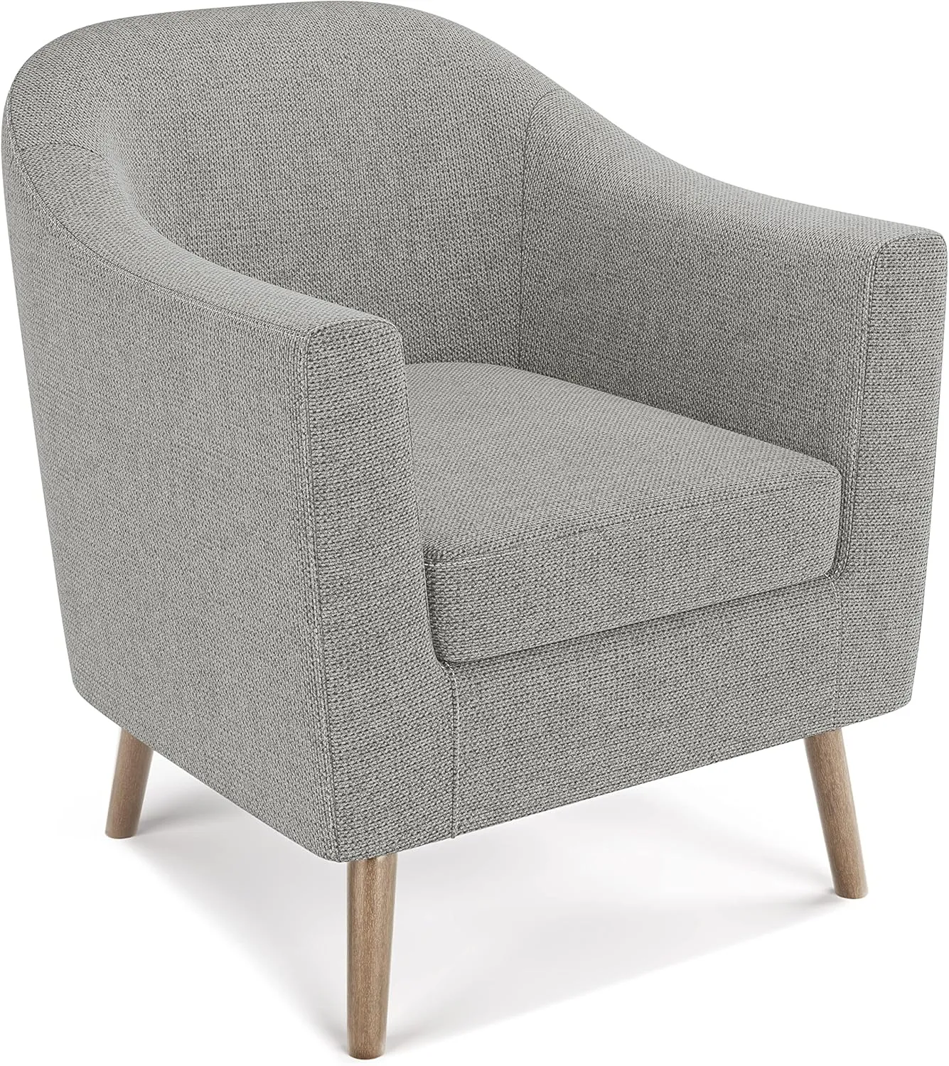 SIMPLIHOME Thorne 31 Inch Wide Contemporary Accent Chair in Classic Grey Linen look fabric, For the Living and Family Room