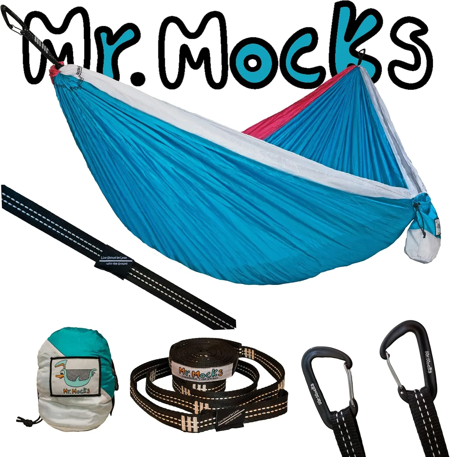 Single, Double, Triple Hammock, Light Weight Tree Straps, Aluminum Carabiners, Water Resistant Parachute Nylon, Easy Stuff Sack, Great Travel Camping Mock (Vintage Tracksuit, Double)