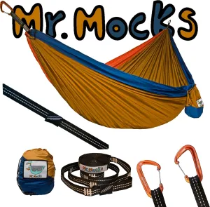 Single, Double, Triple Hammock, Light Weight Tree Straps, Aluminum Carabiners, Water Resistant Parachute Nylon, Easy Stuff Sack, Great Travel Camping Mock (Wild Turkey, Double)