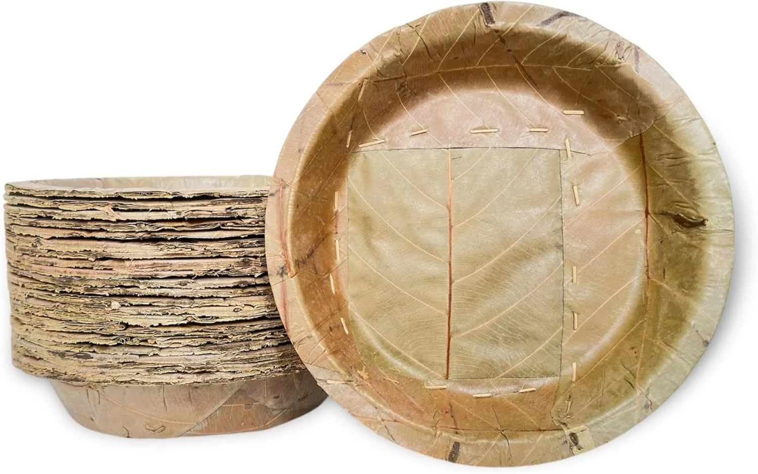 Single Use Sal Leaf Plates (7.5 inch, 25/pack) | Zero Waste, Biodegradable, Backyard Compostable | For Parties, Picnics, BBQ’s, Weddings, Outdoor Festivals