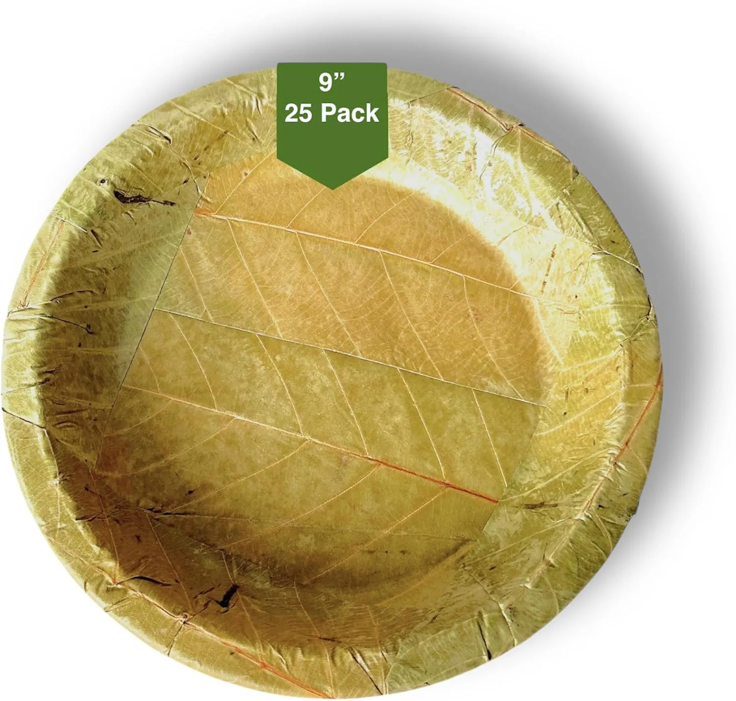 Single Use Sal Leaf Plates (9 inch, 25/pack) | Zero Waste, Biodegradable, Backyard Compostable | For Parties, Picnics, BBQ’s, Weddings, Outdoor Festivals, 9 inch Plates