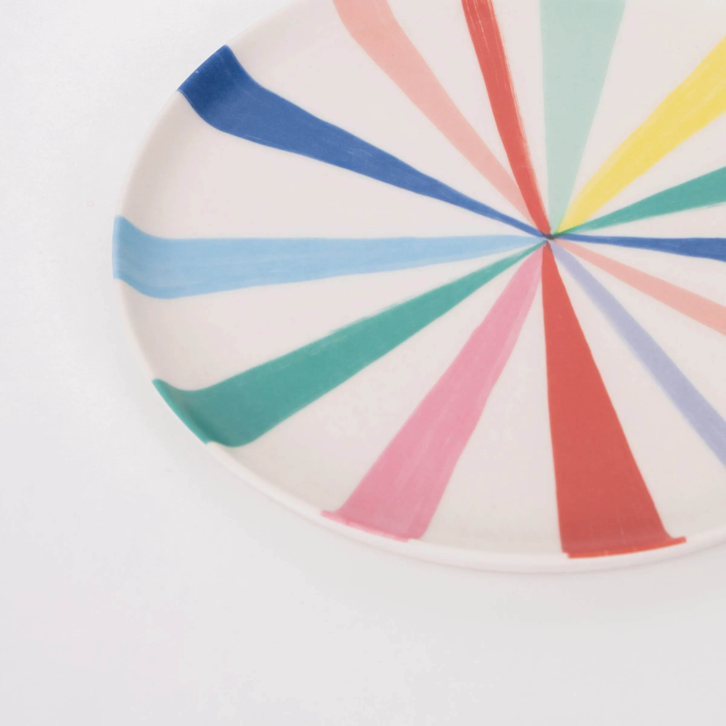 Small Bright Stripe Reusable Bamboo Plates