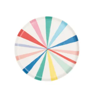 Small Bright Stripe Reusable Bamboo Plates