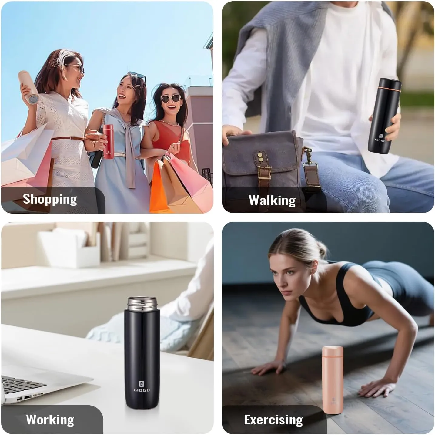 Small Thermo Bottle Slim Mini Vacuum Insulated Water Bottle 285ml/9.6oz Water Flask Stainless Steel Thermal Water Bottles Thermo for Hot and Cold Drinks Perfect for Purse or Kids Lunch Bag(Red)