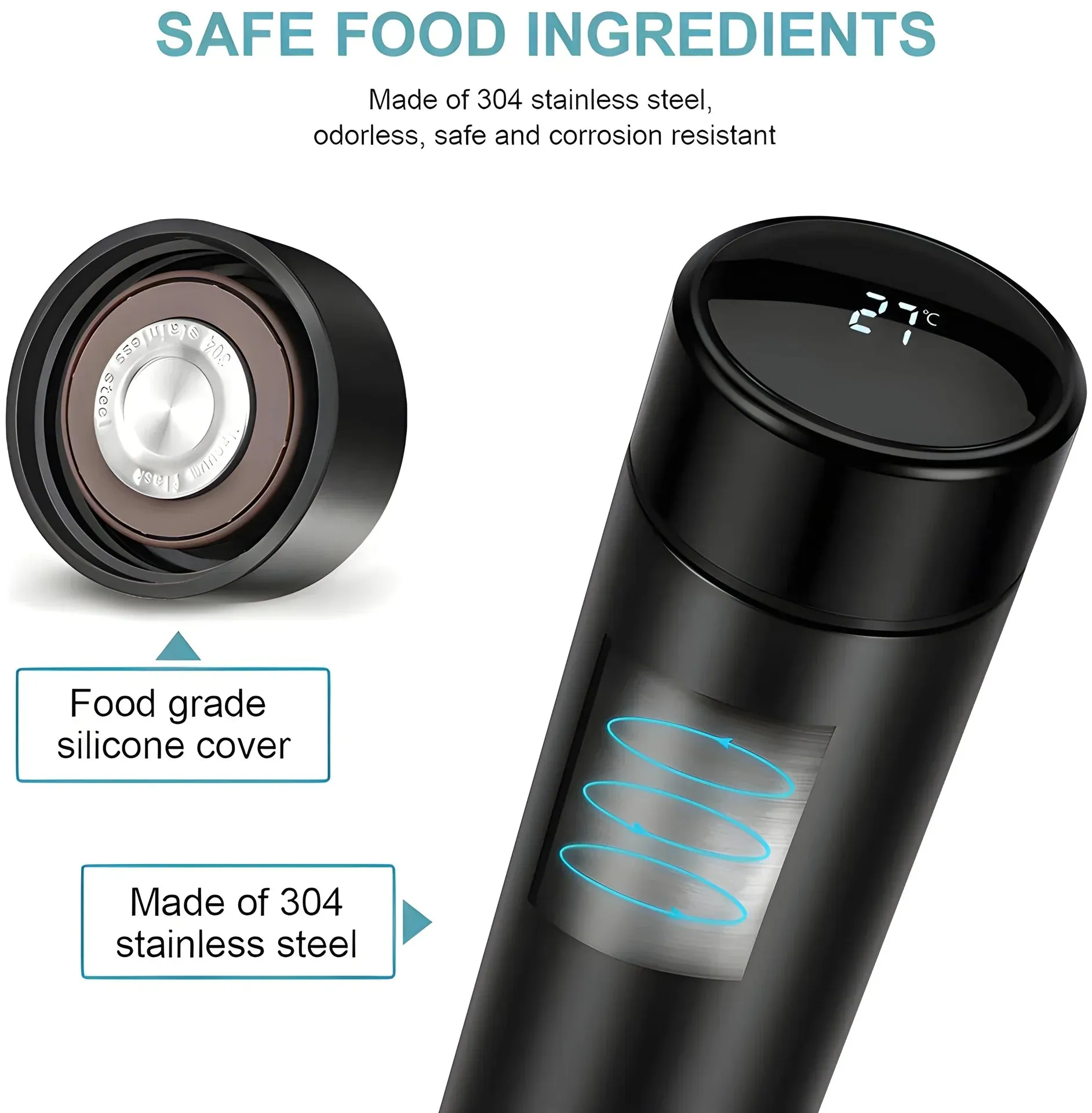 Smart Multicolor) 0726 Personalized service Unbeatable range / Vacuum Pc Water LED Insulated Bottle Display (1 with Temperature