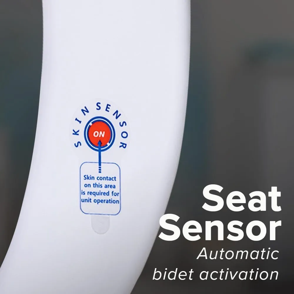 SmartBidet SB-1000WE Electric Bidet Toilet Seat with Heated Seating, Warm Air Dryer, Temperature Control Wash, and Remote Control, Elongated Seating