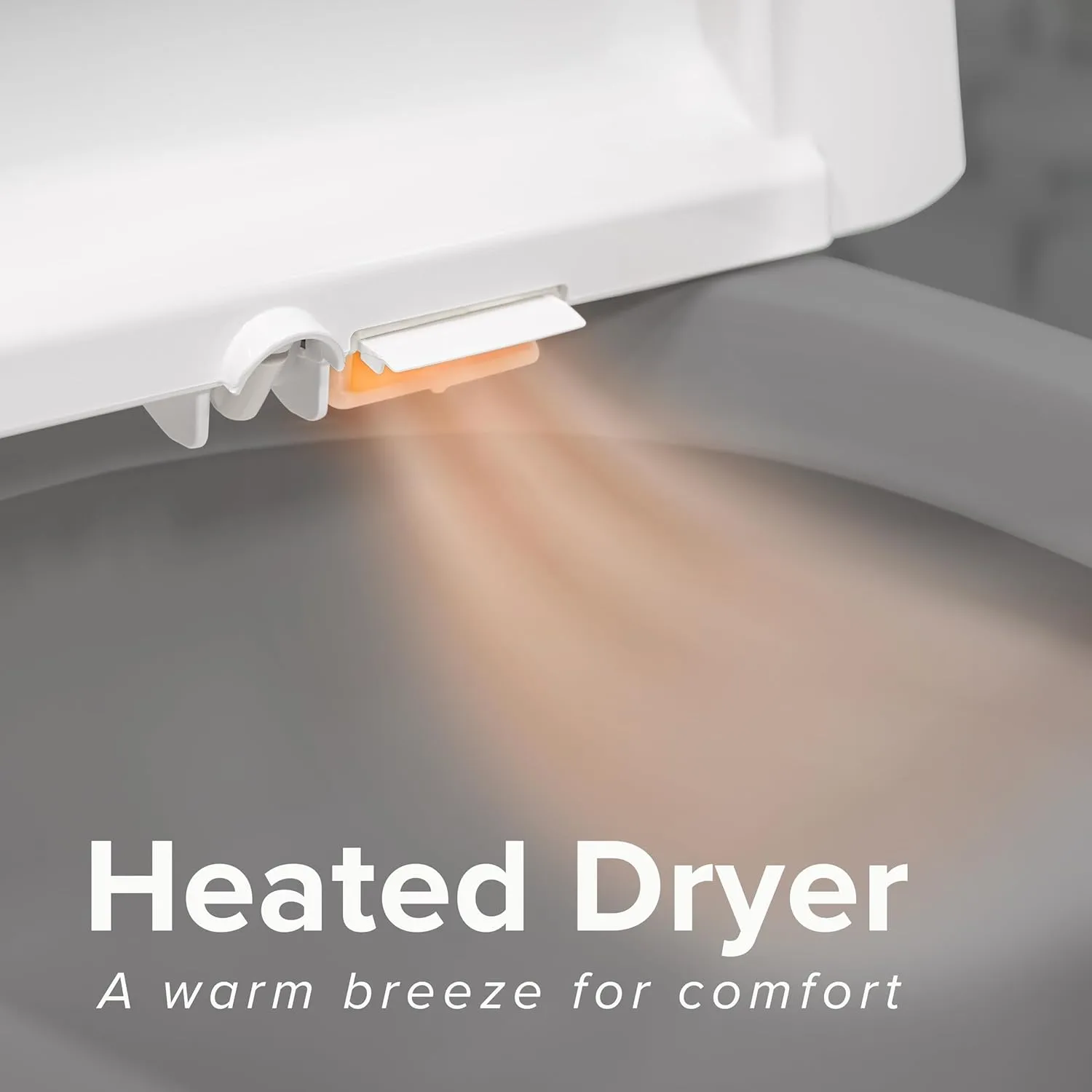 SmartBidet SB-1000WE Electric Bidet Toilet Seat with Heated Seating, Warm Air Dryer, Temperature Control Wash, and Remote Control, Elongated Seating