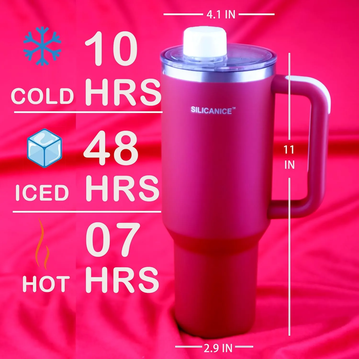 Soft touch Red 40 oz tumblers With Handle And Straw,100% Spill Proof coffee mug,Smoothie Stainless Steel Vacuum Insulated Ice Cup with Lid,Water Bottle