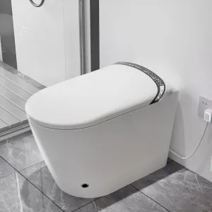 Sounor Modern Smart Toilets With Bidet Built In Self Cleaning,Elongated Heated Seat,Warm Water Sprayer,Foot Kick,1.28 GPF Powerful Auto Flush,Auto Open/Close Lid, LED Night Light Display (White)