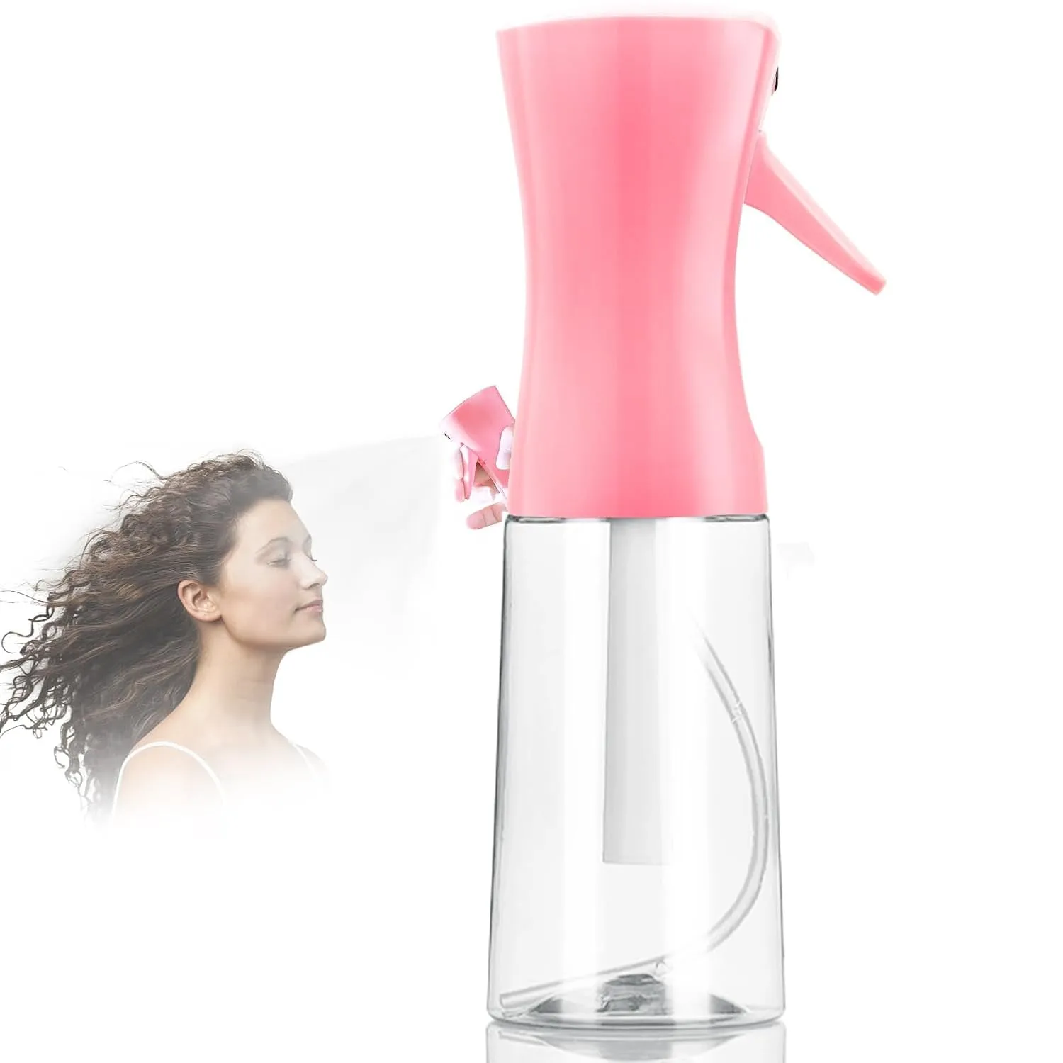 Spray Bottle,Fine Mist Spray Bottle for Hair,Ultra-Fine Continuous Spray Bottle for Skincare,Plant Care,Pet Grooming,Cleaning, Refillable Spray Container,Christmas Gift (1Pcs Light Pink 6.8Oz)