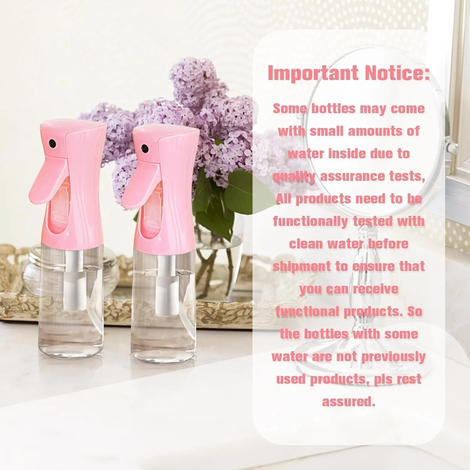 Spray Bottle,Fine Mist Spray Bottle for Hair,Ultra-Fine Continuous Spray Bottle for Skincare,Plant Care,Pet Grooming,Cleaning, Refillable Spray Container,Christmas Gift (1Pcs Light Pink 6.8Oz)