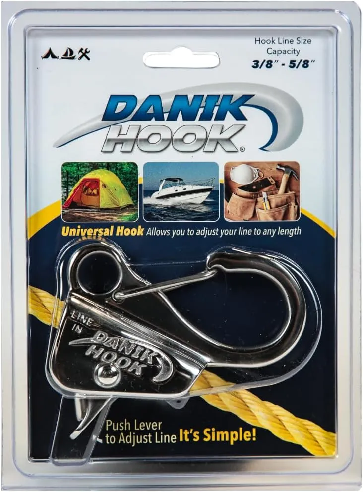 Stainless Steel Adjustable Anchor Hook – Knotless Marine Anchor System for Boats, RVs, and Outdoor Use – Quick Release, 8,000 lb Capacity (Anchor Line Not Included)