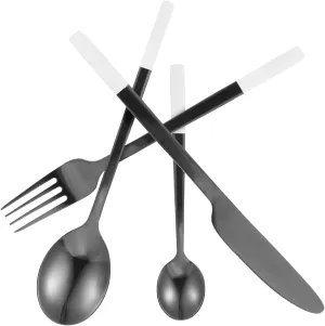 Stainless Steel Cutlery Kit 4-piece Camping Fork Spoon Knife Lightweight for Outdoor Dining