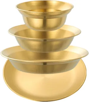 Stainless Steel Plates and Bowls, Dinnerware Set, Camping Utensils Outdoor Tableware for Picnic Hiking Travel BBQ