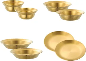 Stainless Steel Plates and Bowls Dinnerware Set Cutlery Camping Utensils Outdoor Tableware for Travel RV Picnic Barbecue