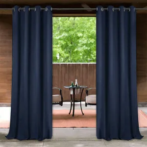StangH Deck Curtains Outdoor Waterproof Weatherproof Blackout Curtain Panel for Patio Grommet Summer Heat Insulated Drapes for Sunroom/Balcony/Corridor, W52 x L108, Navy Blue, 1 Panel