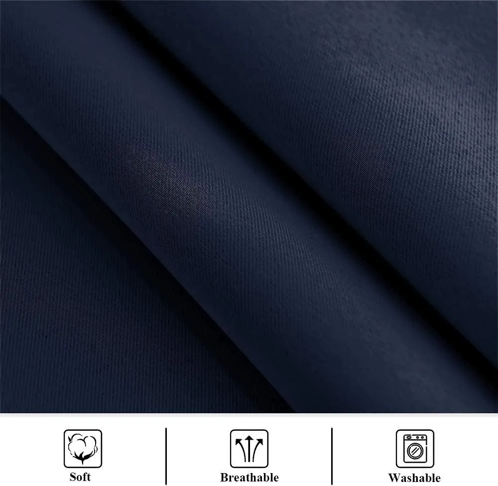 StangH Deck Curtains Outdoor Waterproof Weatherproof Blackout Curtain Panel for Patio Grommet Summer Heat Insulated Drapes for Sunroom/Balcony/Corridor, W52 x L108, Navy Blue, 1 Panel
