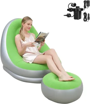 STARBRILLIANT Inflatable Deck Chair with Air Pump, Lounger Sofa for Indoor Living Room Bedroom, Outdoor Travel Camping Picnic Beach Chaise Lounges…