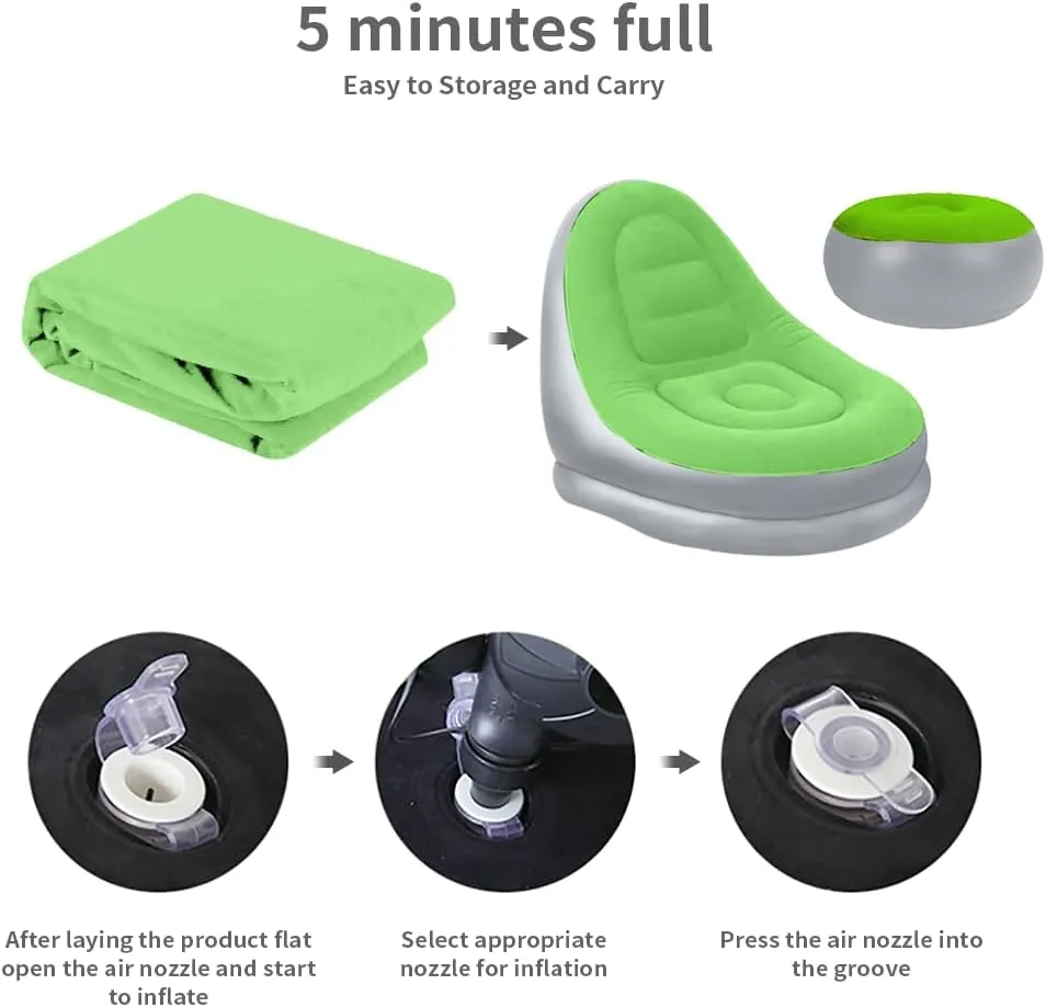 STARBRILLIANT Inflatable Deck Chair with Air Pump, Lounger Sofa for Indoor Living Room Bedroom, Outdoor Travel Camping Picnic Beach Chaise Lounges…