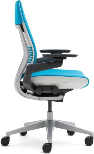 Steelcase Gesture Office Chair - Cogent: Connect Tumeric Fabric, High Seat Height, Wrapped Back, Light on Light Frame