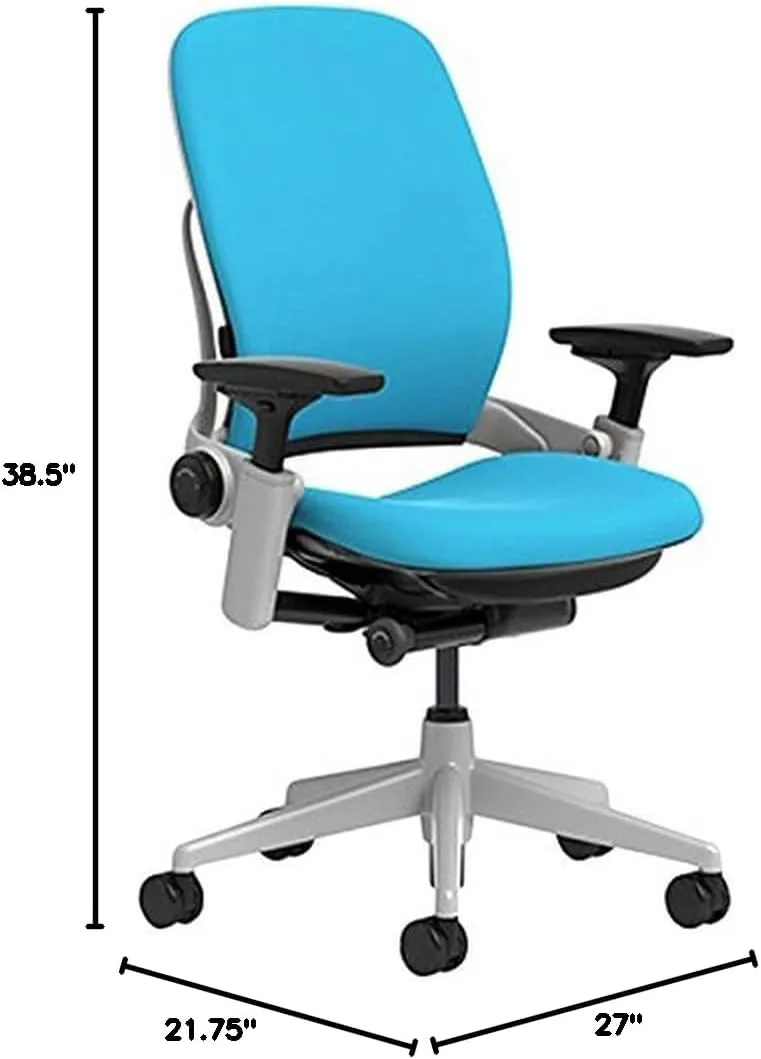 Steelcase Leap Office Chair - Ergonomic Work Chair with Wheels for Carpet Flooring - Work Chair Supports Unique Body Shape - with Natural Glide System & Liveback Technology - Blue Jay Fabric