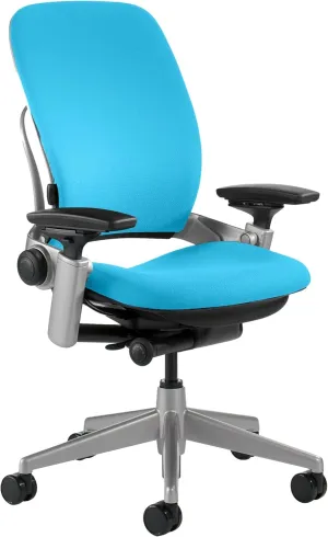 Steelcase Leap Office Chair - Ergonomic Work Chair with Wheels for Carpet Flooring - Work Chair Supports Unique Body Shape - with Natural Glide System & Liveback Technology - Blue Jay Fabric