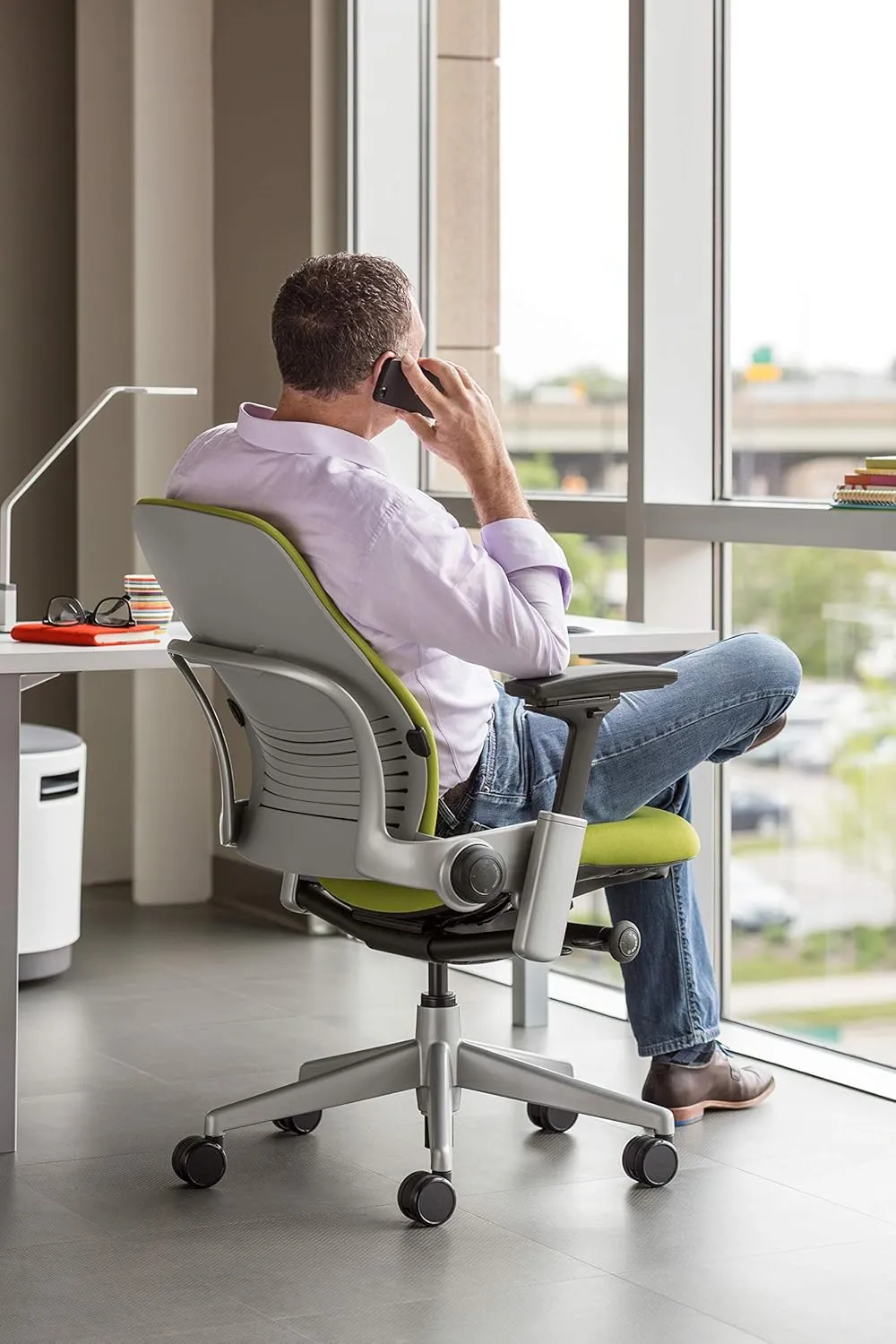 Steelcase Leap Plus Chair with 500 lb Capacity, Barley Fabric