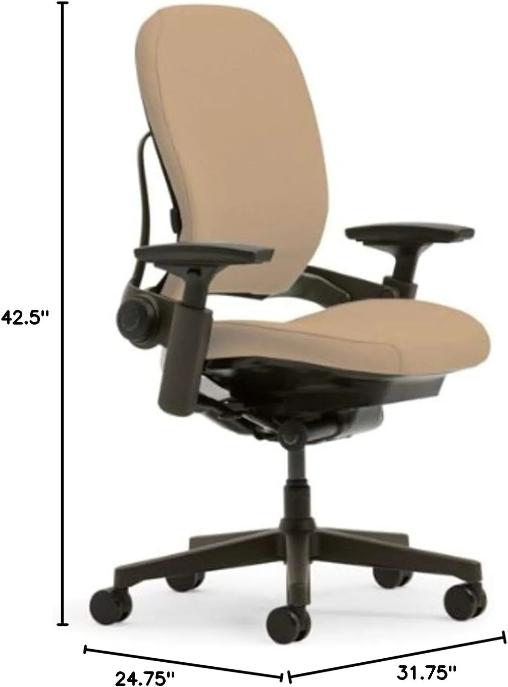 Steelcase Leap Plus Chair with 500 lb Capacity, Barley Fabric