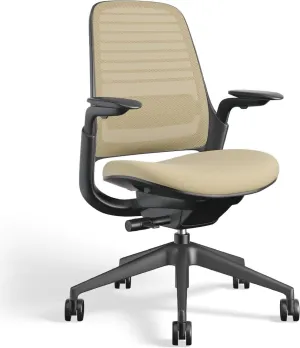 Steelcase Series 1 Office Chair - Ergonomic Work Chair with Wheels for Carpet - Helps Support Productivity - Weight-Activated Controls, Back Supports & Arm Support - Easy Assembly - Malt