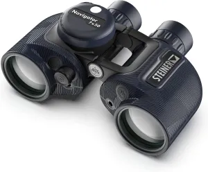 Steiner Navigator 7x50 Binoculars - Magnification 7X - High Contrast Optics - Floating Prism System - Sports-Auto Focus - Delivers Excellent Image Clarity, Navy Blue with Compass (2343, New Version)