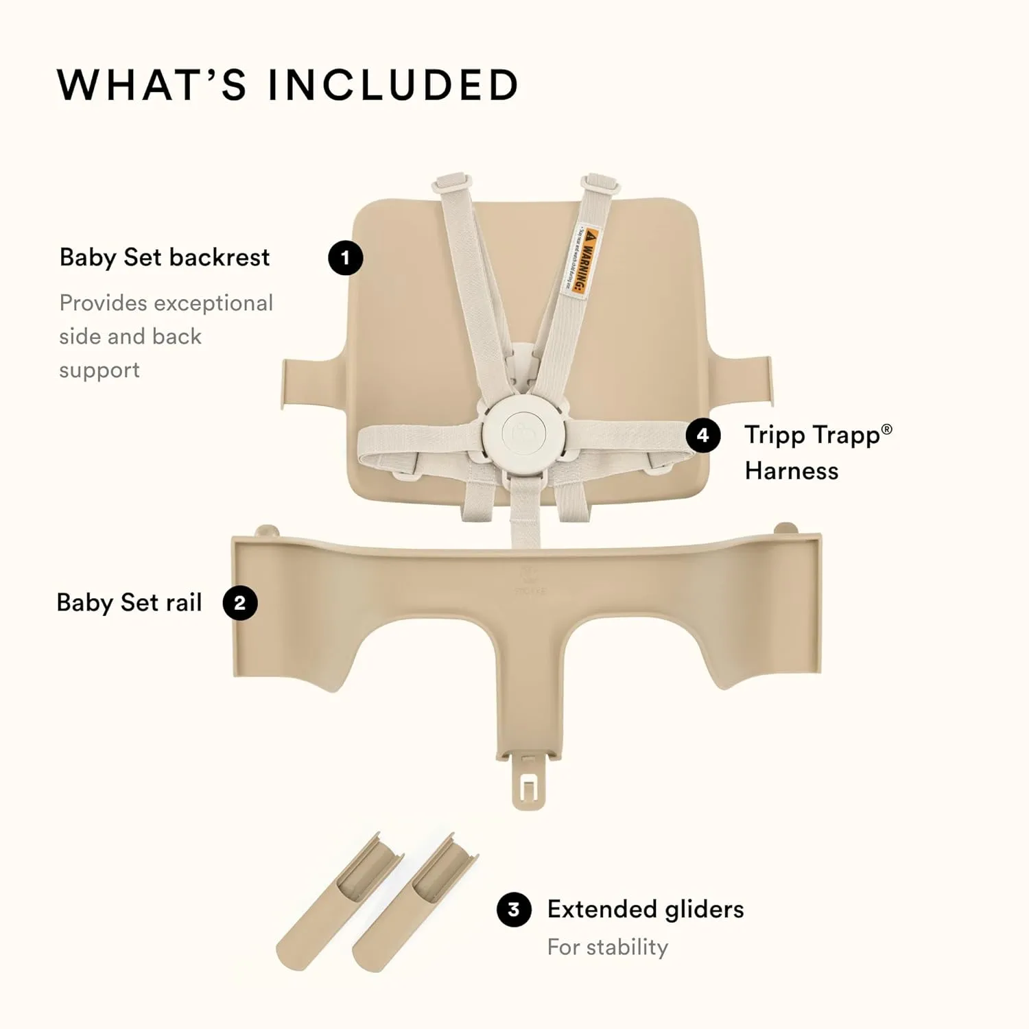 Stokke Tripp Trapp Baby Set 2, Serene Pink - Ages 6-36 Months - Convert The Tripp Trapp Chair into a Comfortable High Chair - Includes Stokke Harness 2