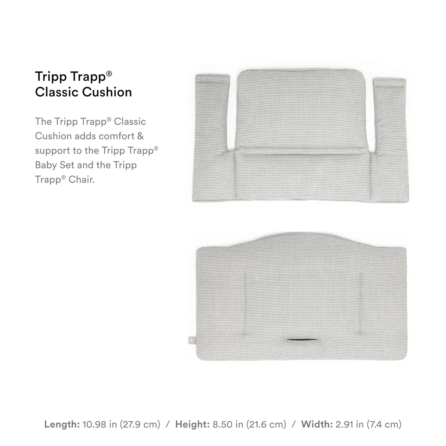Stokke Tripp Trapp Classic Cushion, Nordic Grey - Pair with Tripp Trapp Chair & High Chair for Support and Comfort - Machine Washable