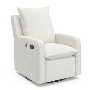 Storkcraft Timeless Recliner Glider with USB Charging Port (Ivory Boucle) - Ultimate Nursery Rocking Chair, Baby Glider Chair for Nursery, 360° Swivel Recliner, Plush Upholstery