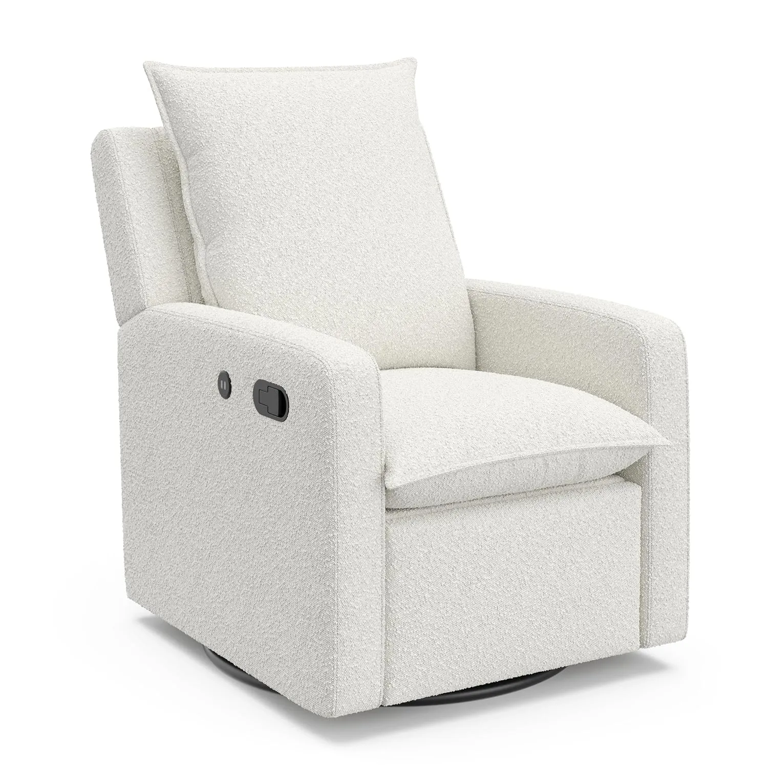 Storkcraft Timeless Recliner Glider with USB Charging Port (Ivory Boucle) - Ultimate Nursery Rocking Chair, Baby Glider Chair for Nursery, 360° Swivel Recliner, Plush Upholstery