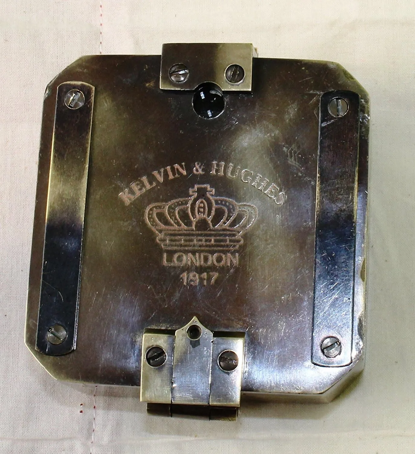 Street Craft Kelvin & Hughes Natural Sine Brunton 1917 Compass Brass Mining Compasses, Brass Pocket Compass Outdoor Navigation Tools A