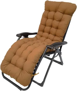 Sun Lounger Chair Cushions,67-inch Lounge Chaise Cushion Sun Lounger Mattress with Non-Slip Back Elastic Sleeve for Garden Outdoor/Indoor/Sofa/Tatami/Car Seat/Bench (Coffee)