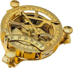 Sundial Compass Solid Brass Sun Dial Nautical Marine Gift Sun Clock Pirate Ship Replica Watch Steampunk Collectibles