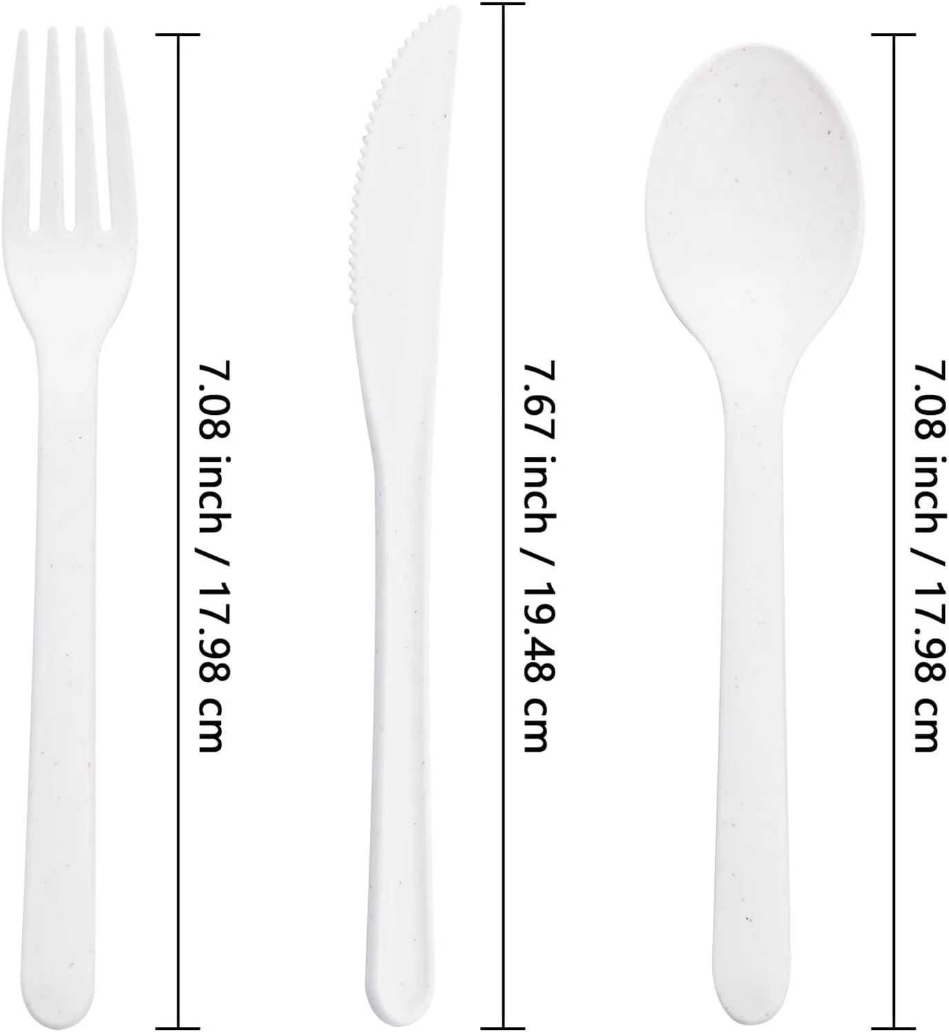 Supernal 180pcs Matt White Plastic Silverware Set - Heavy Duty Reusable Cutlery - Spoons, Knives, Forks - Dishwasher & Microwave Safe