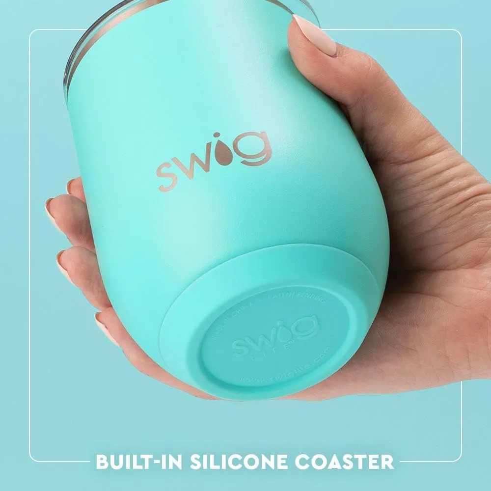 Swig Life 12oz Wine Tumbler with Lid, Stainless Steel, Dishwasher Safe, Portable, Triple Insulated Wine Tumbler (Busy Bee)