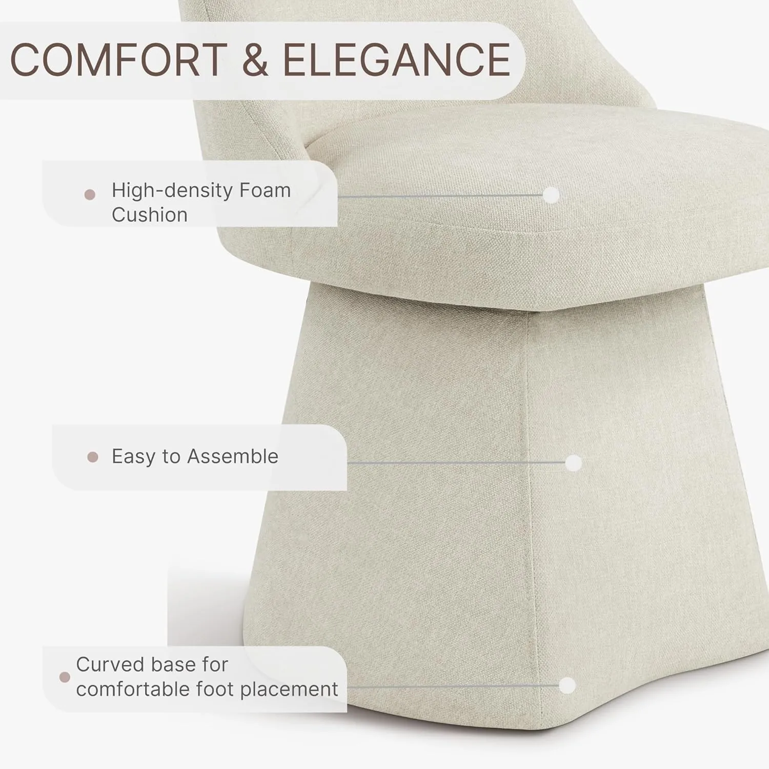 Swivel Dining Chair Mid Century Modern DeskChair High Back Upholstered Linen Fabric SideChair for Kitchen Diningroom Bedroom,Linen,4 Box